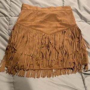 Altar’d State Fringe suede skirt size small